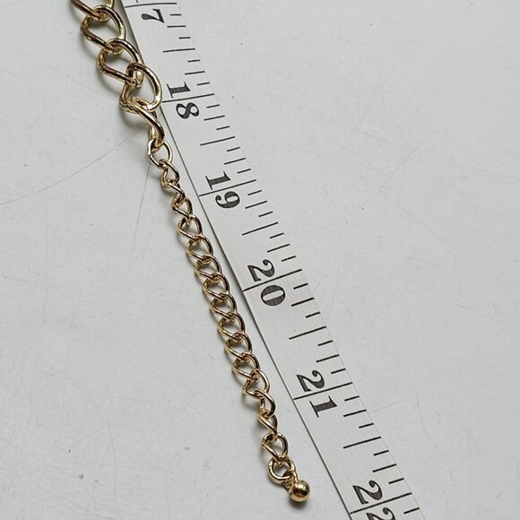 Gold Tone Flower Necklace Matching Crystal Ball Earrings Set - Picture 7 of 7